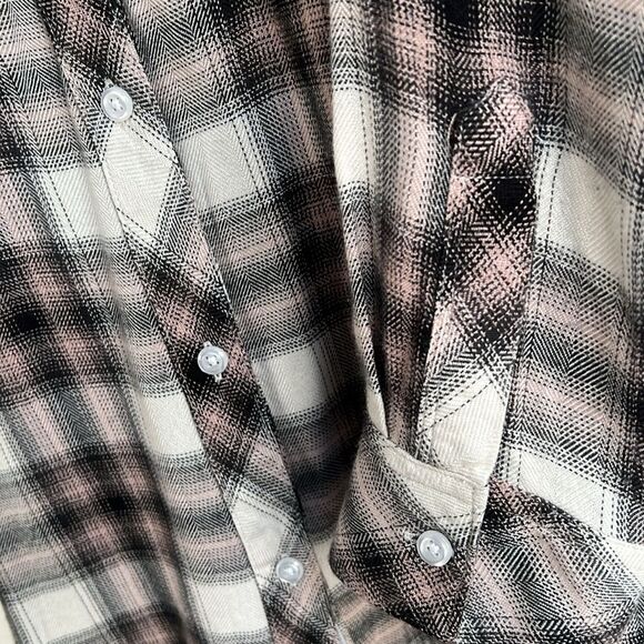 Rails Hunter Size Small Button-Down Ivory Coal Blush Plaid Long Sleeve Shirt - Picture 7 of 12